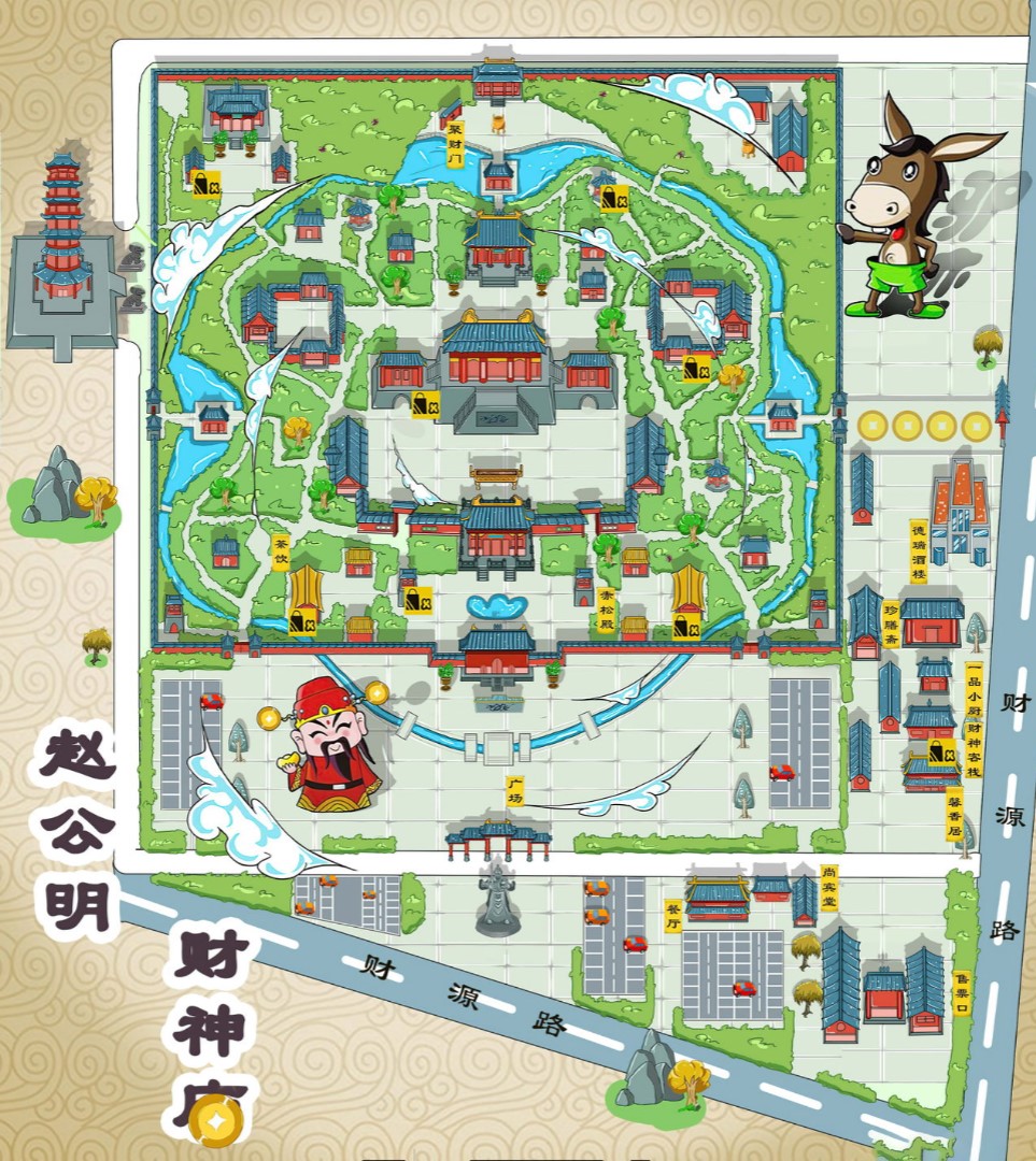 阳城寺庙类手绘地图